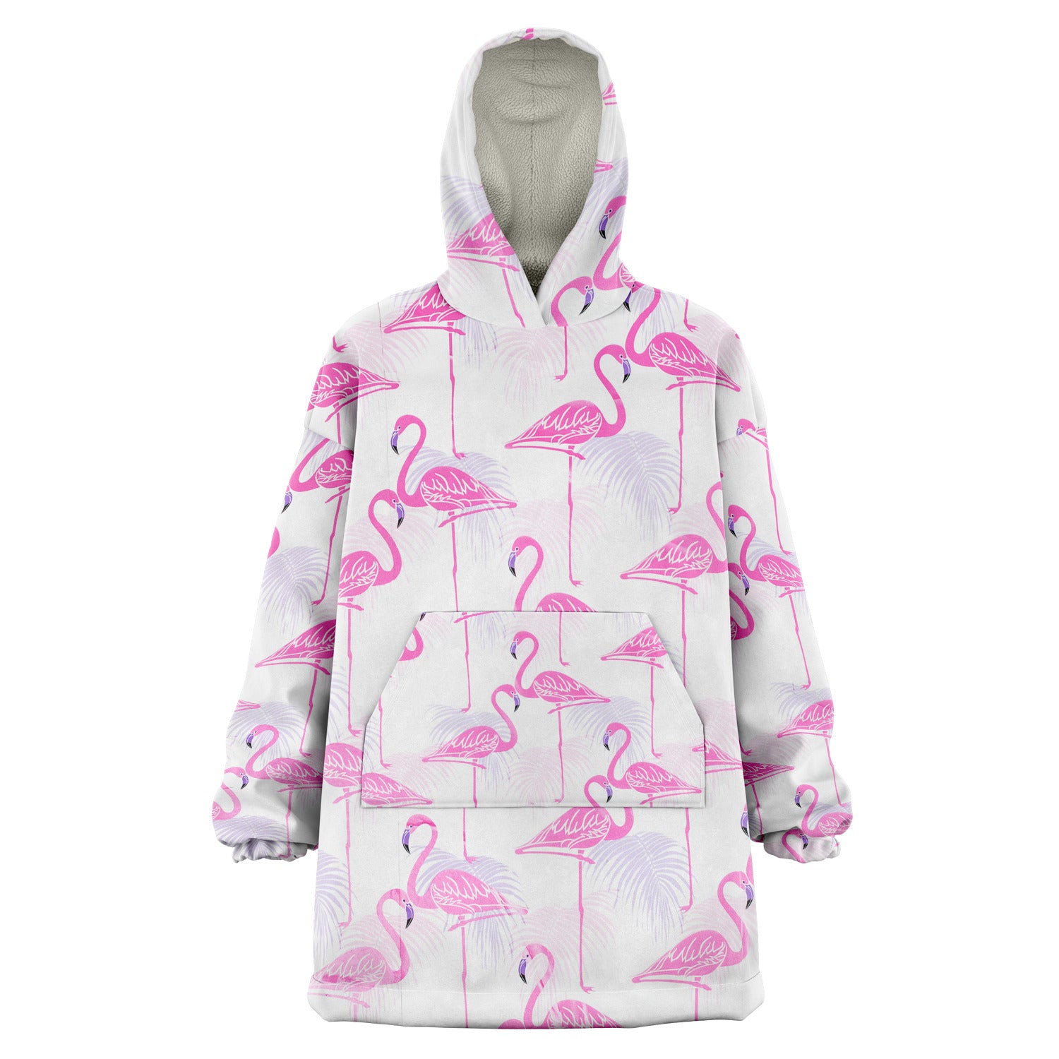 Flamingos Hoodie Blanket