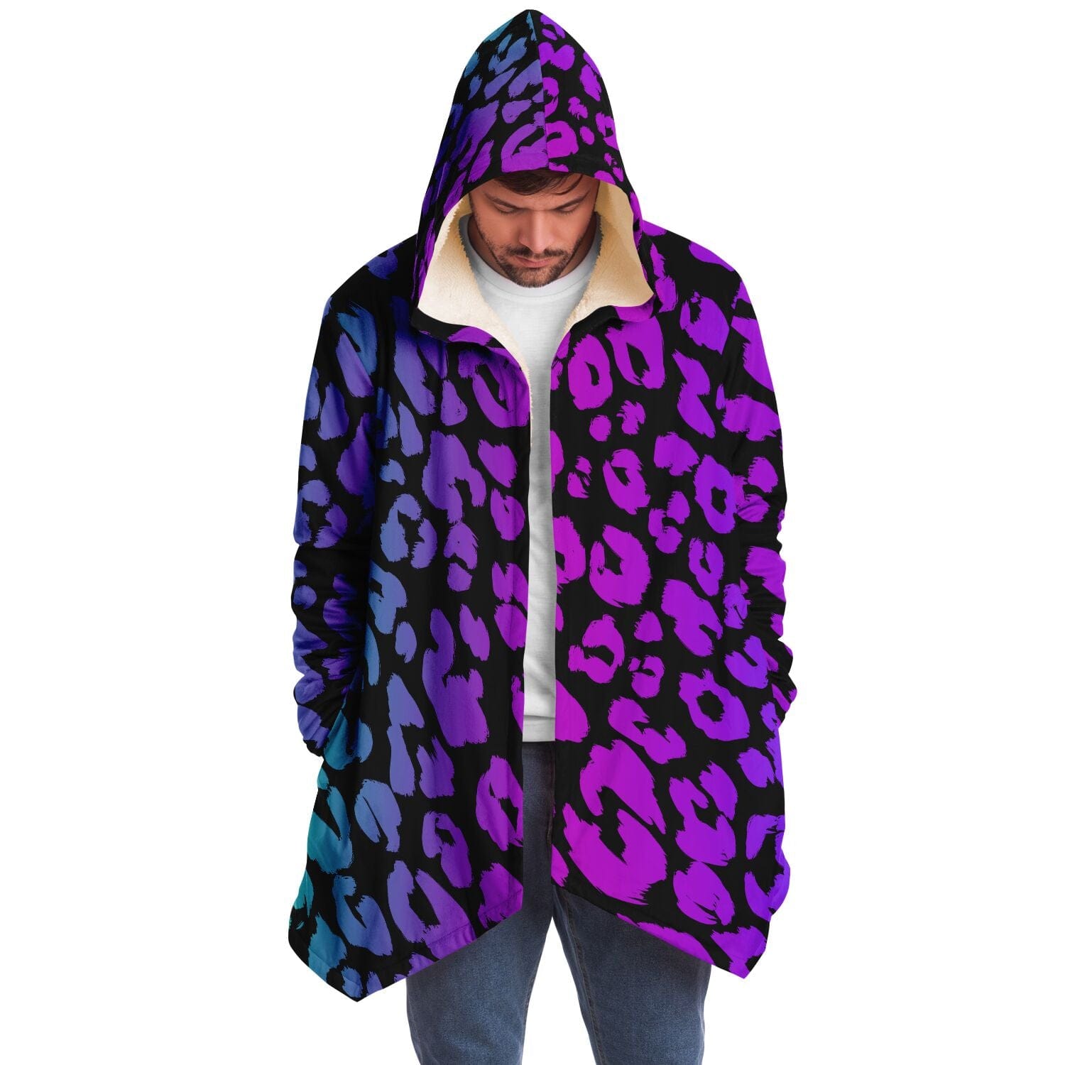 Purple Leopard, Hooded Cloak - BOUSSOU