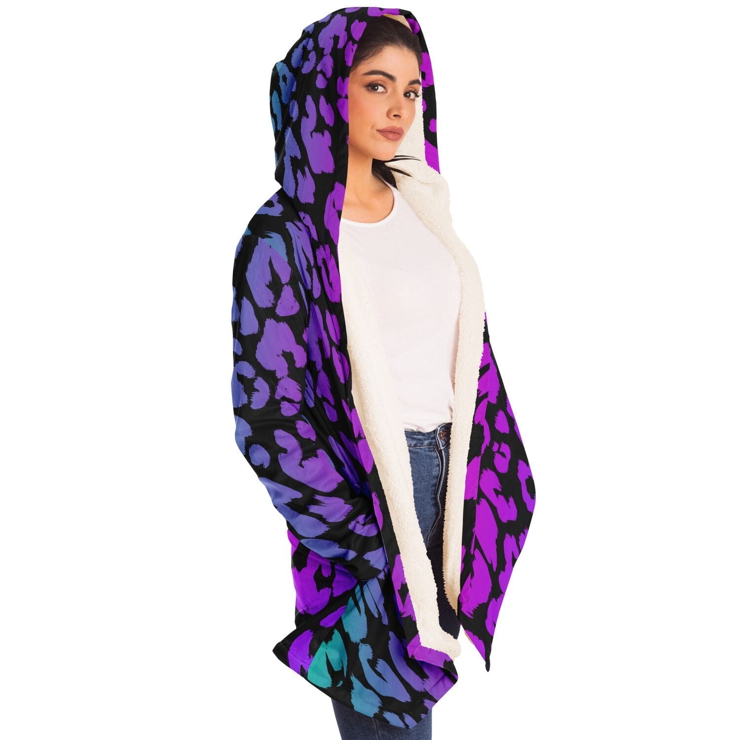 Purple Leopard, Hooded Cloak - BOUSSOU